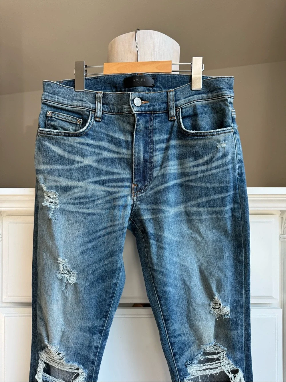 AMIRI Indigo Night Palm Thrasher Jeans Size 32